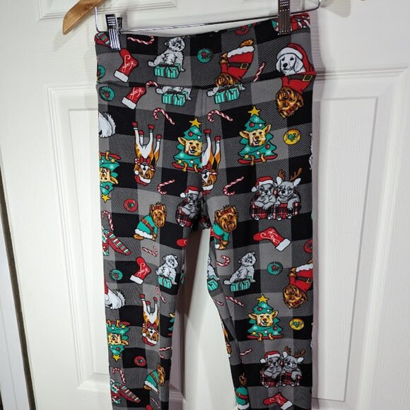 Christmas dog fleece lined leggings No boundaries size medium - Picture 1 of 6